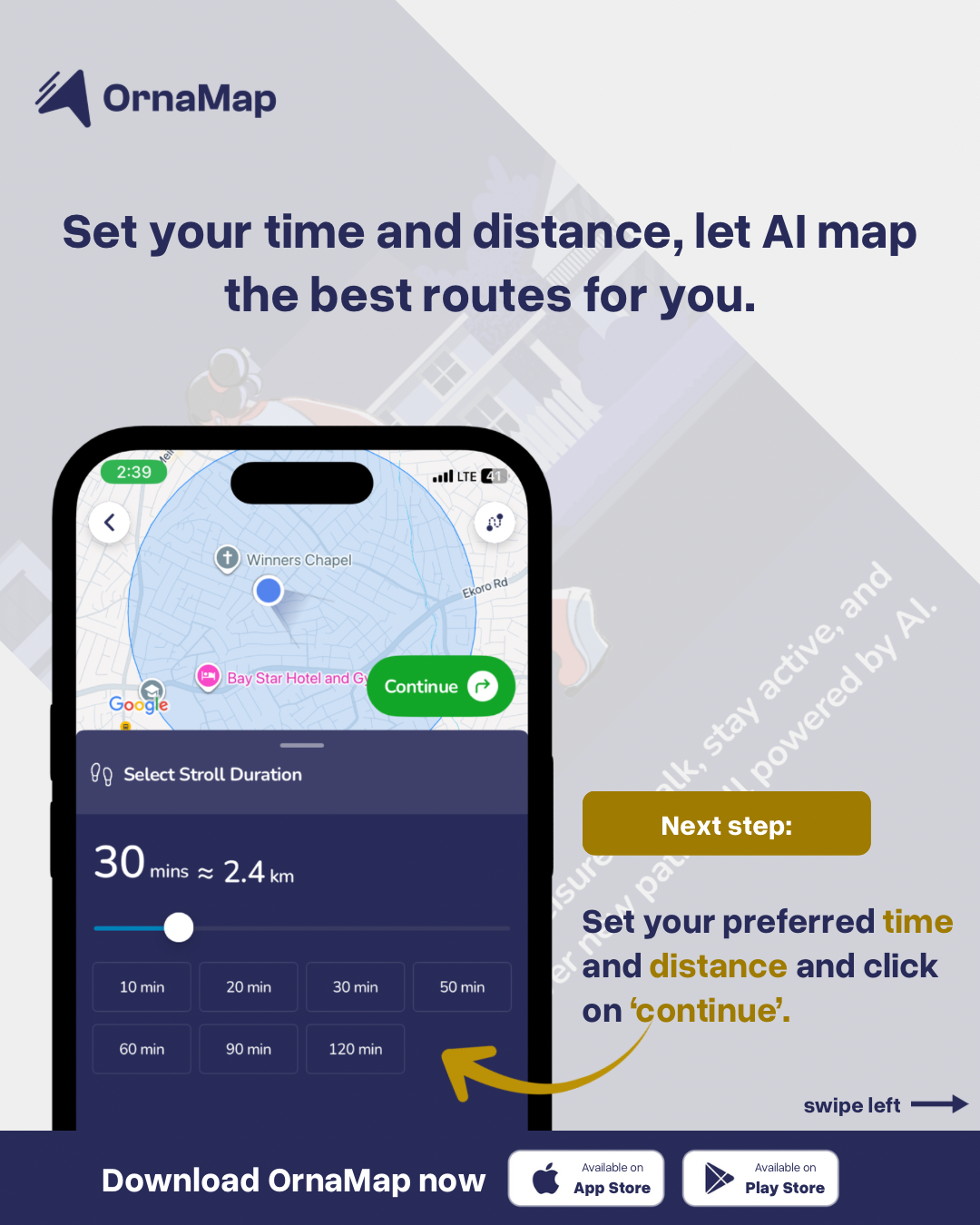 Set time and AI curates walking routes